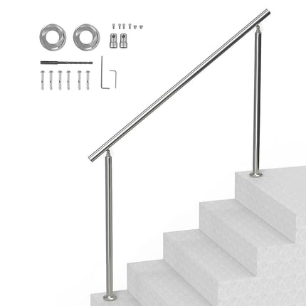 Outdoor Stair Handrail Kit, 59 in Stainless Steel, Adjustable
