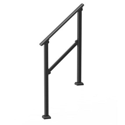 Outdoor Stair Handrail Kit, Carbon Steel, 40.5 in, Black