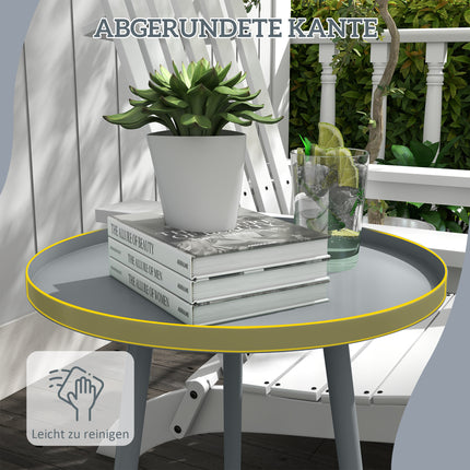 Outdoor-Beistelltisch Stahl, rund, grau, Ø40 x 50H cm