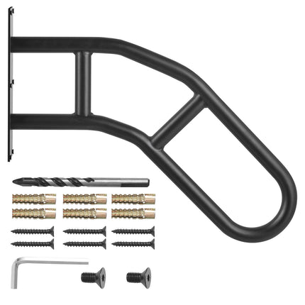 Outdoor Step Handrail, 32 In Wall Mount, 1-3 Steps