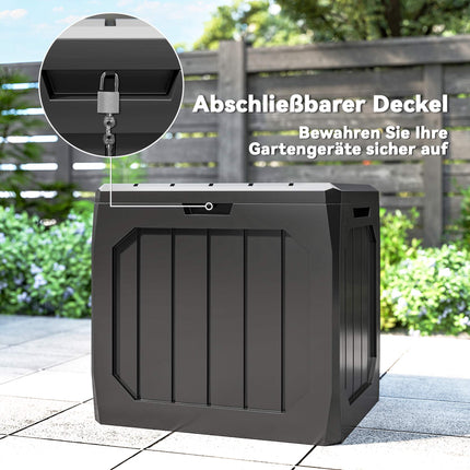Gartenbox, 121L, Schwarz, Wetterfest, Abschließbar