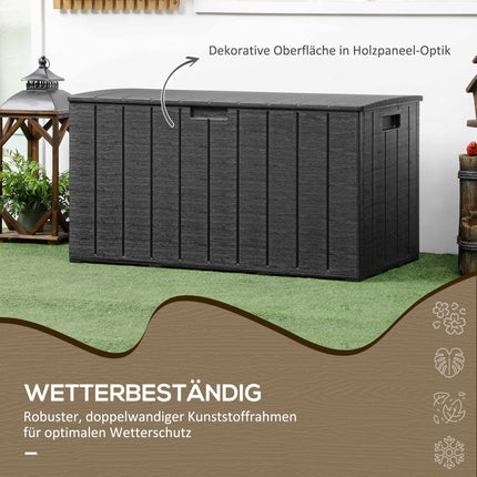 Outdoor Storage Box, 366L, Waterproof, Plastic, With Wheels