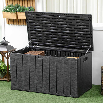 Outdoor Storage Box, 366L, Waterproof, Plastic, With Wheels