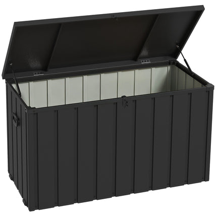 Zahradní úložný box, objem 450L, ocelový rám, tmavě šedá