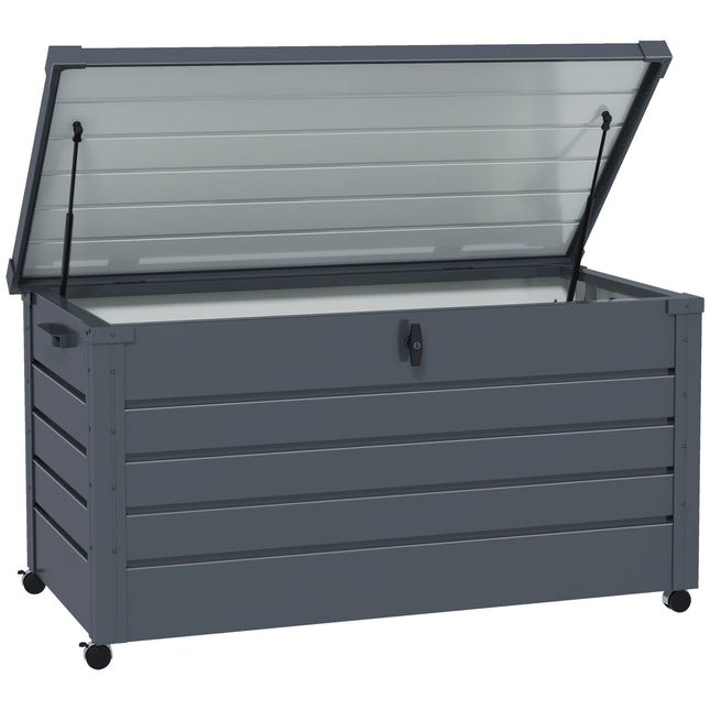 Outdoor Storage Box, Waterproof, 311L, Dark Grey, Steel