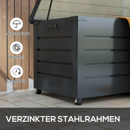 Zahradní úložný box, vodotěsný, 311L, tmavě šedá, ocel