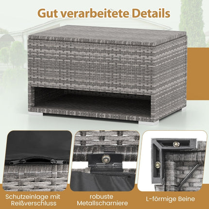 Outdoor-Aufbewahrungsbox mit Schuhregal, 186L, Grau, Wetterfest