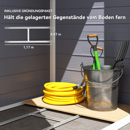 Outdoor Storage Shed, 1.1m², Polypropylene, Lockable Door