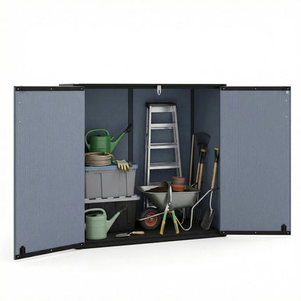 Outdoor Storage Shed, 23.5 Cu.ft, Lockable, Gray