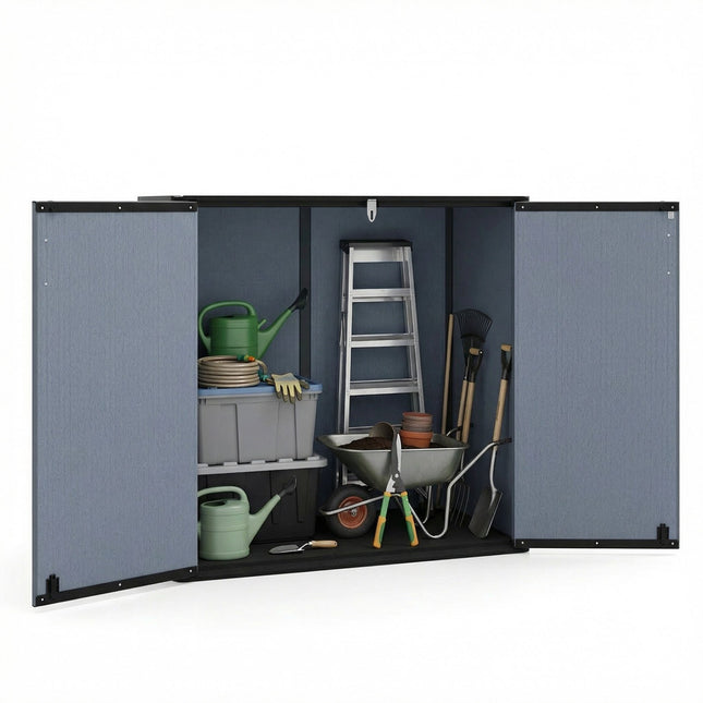 Outdoor Storage Shed, 23.5 Cu.ft, Lockable, Gray