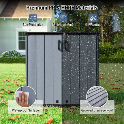 Outdoor Storage Shed, 23.5 Cu.ft, Lockable, Gray