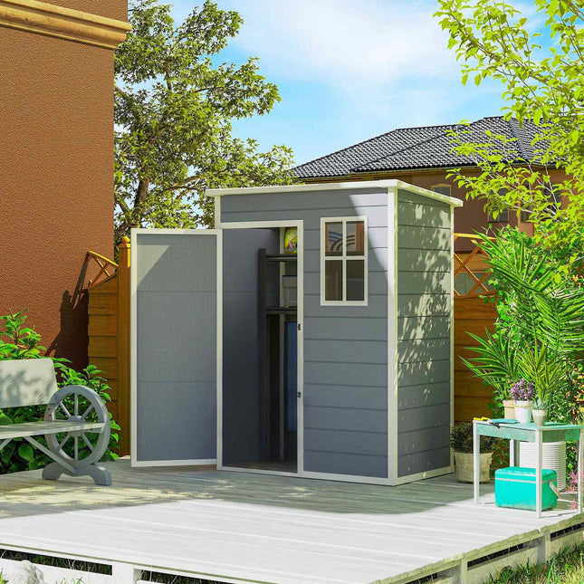 Outdoor Storage Shed, Polypropylene, Lockable Door