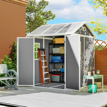 Outdoor Storage Shed, Polypropylene, Waterproof, 181x181x220 cm