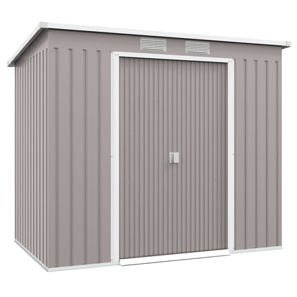 Outdoor Storage Shed, Vent Windows, Sliding Doors, Steel, 213x130x172 cm