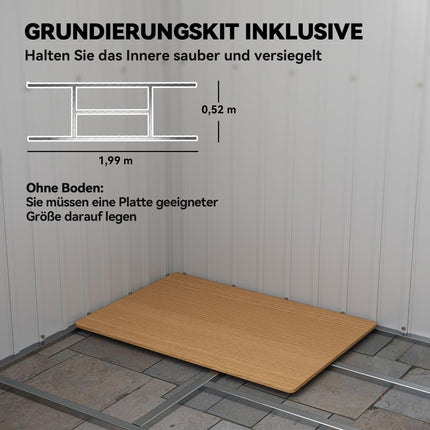 Gartenhaus, Lüftungsfenster, Schiebetüren, Stahl, 213x130x172 cm