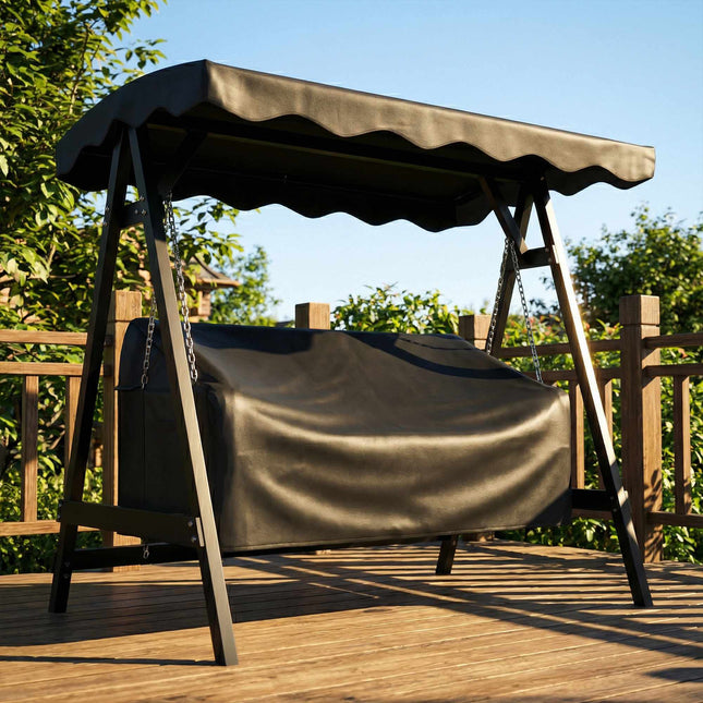 Outdoor Swing Cover, Waterproof Oxford Fabric, Black