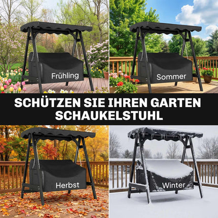 Abdeckung für Hollywoodschaukel, wasserdichtes PU Oxford-Gewebe, schwarz