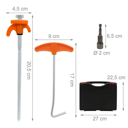 Outdoor-Heringe mit Bohrmaschinenadapter, 20-teiliges Set