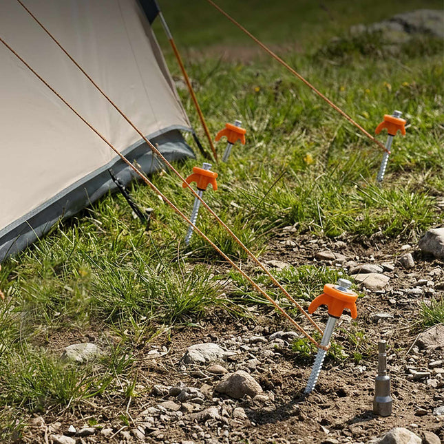 Outdoor-Heringe mit Bohrmaschinenadapter, 20-teiliges Set
