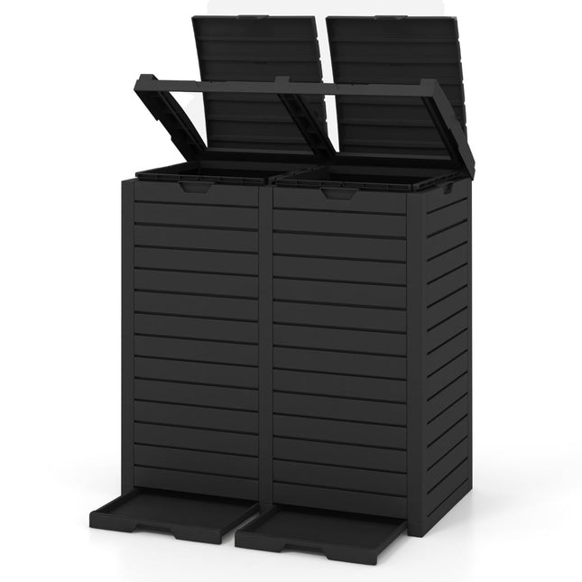 Mülltonnen, 235L, zwei Fächer, Schwarz