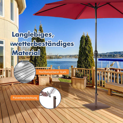 Outdoor Umbrella Base, 50cm Square Metal Stand, Brown