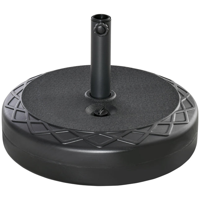 Outdoor Umbrella Base, HDPE, Fits 38/48mm Poles, Black