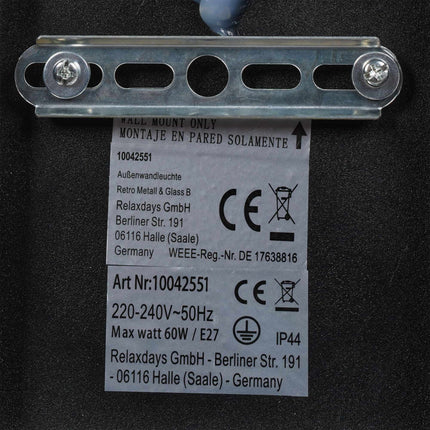 Outdoor Wall Light Black