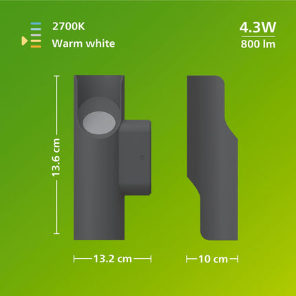 LED-Außenwandleuchte, Up/Down, Anthrazit