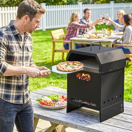 Holzbefeuerter Outdoor-Pizzaofen, 3-in-1 mit Pizzastein & -schieber