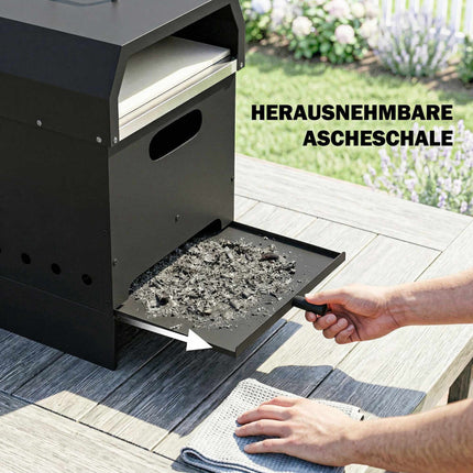 Holzbefeuerter Outdoor-Pizzaofen, 3-in-1 mit Pizzastein & -schieber