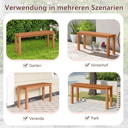 Outdoor Wooden Bench, 2-Seater, Teak Oil Finish, 150kg Capacity