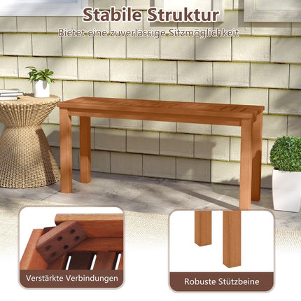 Outdoor Wooden Bench, 2-Seater, Teak Oil Finish, 150kg Capacity