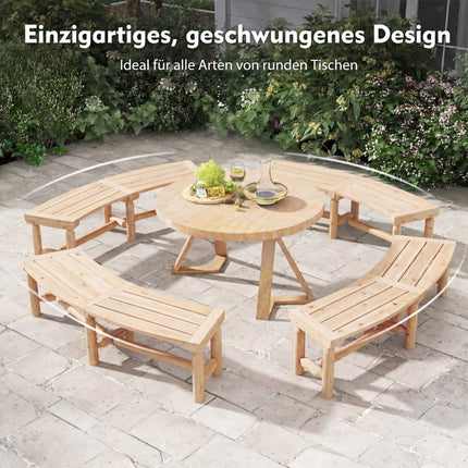 Gartenbank aus Holz, geschwungenes Design, 2-3 Sitzer, 325 kg Tragkraft
