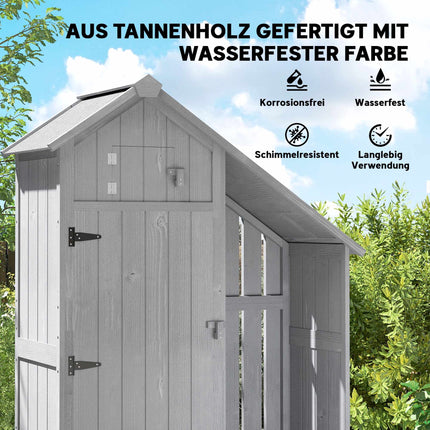 Houten tuinkast voor buiten, weerbestendig, 129x51,5x180 cm