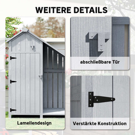Houten tuinkast voor buiten, weerbestendig, 129x51,5x180 cm