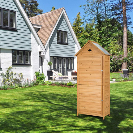 Gartenschrank aus Holz mit 5 Einlegeböden, 70x35,5x160 cm