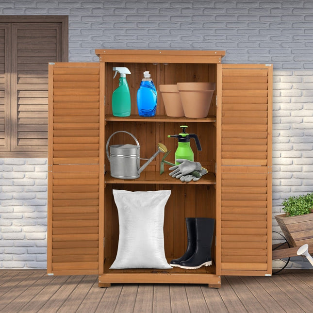 Gartenschrank aus Holz, 160 cm, wetterfestes Dach