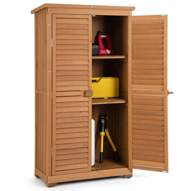 Gartenschrank aus Holz, 160 cm, wetterfestes Dach