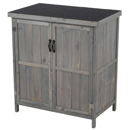 Gartenschrank aus Holz, Grau, 88x75x44 cm