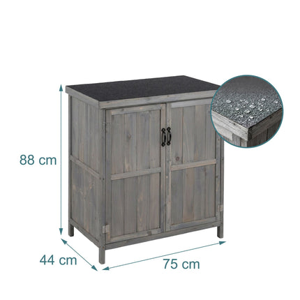 Gartenschrank aus Holz, Grau, 88x75x44 cm