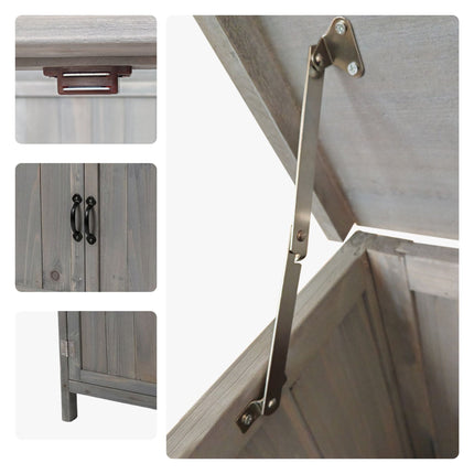Gartenschrank aus Holz, Grau, 88x75x44 cm