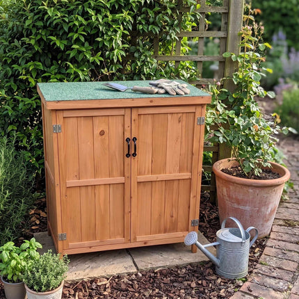 Gartenschrank aus Holz, Grau, 88x75x44 cm