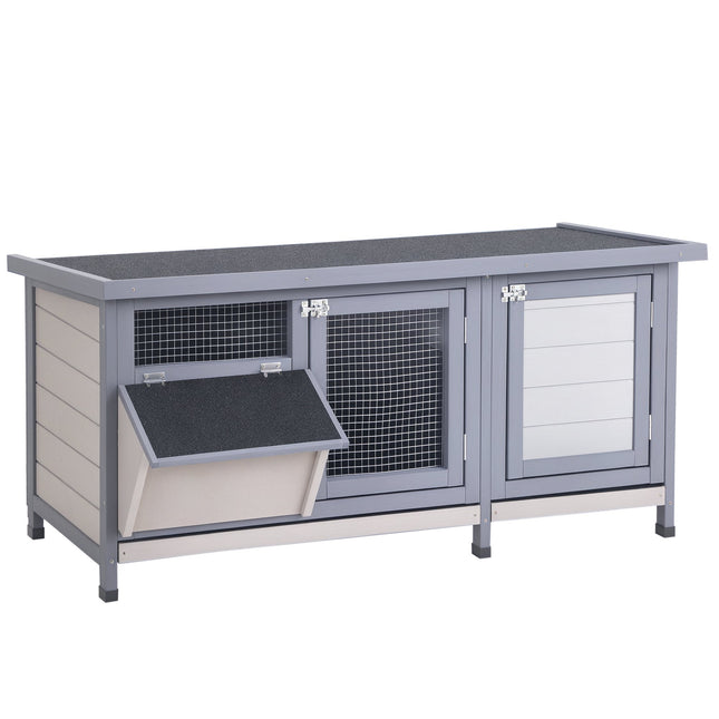 Outdoor Wooden Rabbit Hutch with Asphalt Roof, 112x50x54 cm
