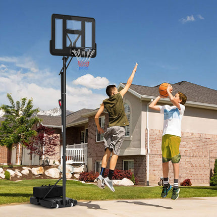 Verstellbarer Outdoor-Basketballkorb mit Rollen, 230-305 cm