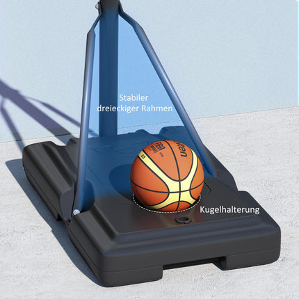 Verstellbarer Outdoor-Basketballkorb mit Rollen, 230-305 cm