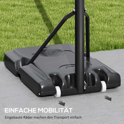 Verstellbarer Outdoor-Basketballkorb mit Rollen, 230-305 cm