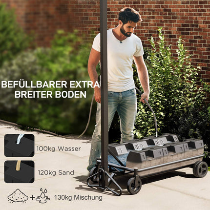 Verstellbarer Outdoor-Basketballkorb mit Rollen, 130–310 cm