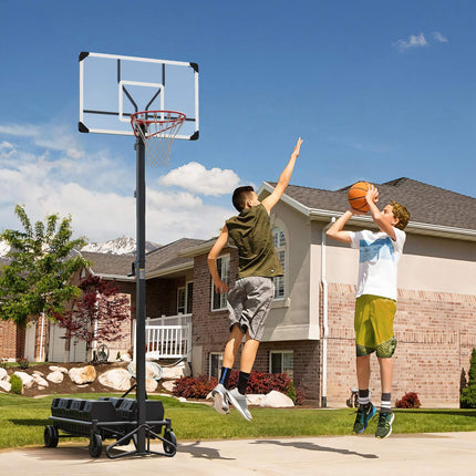 Verstellbarer Outdoor-Basketballkorb mit Rollen, 130–310 cm