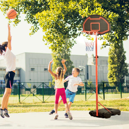 Verstellbarer Basketballkorb für draußen mit Rollen – 194–249 cm