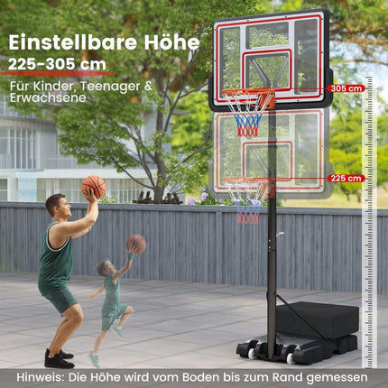 Panier de basket extérieur avec support, manivelle, sac de poids et 2 filets
